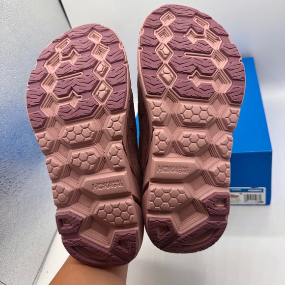NWT Hoka Clifton Suede L Leather Pale Mauve Pink U Unisex Sneakers Shoes NEW - Picture 16 of 16